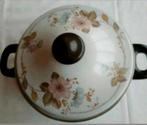 Japy Frankrijk antieke emaille pan kookpan bloemen botanica, Ophalen of Verzenden