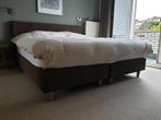 Auping boxspring bruin 180x200cm, Ophalen, Gebruikt, Bruin, Tweepersoons