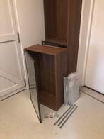 Notenhouten kasten (3 x) met Havana Bruin frame glasdeur, Ophalen, Gebruikt, 100 tot 150 cm, 25 tot 50 cm