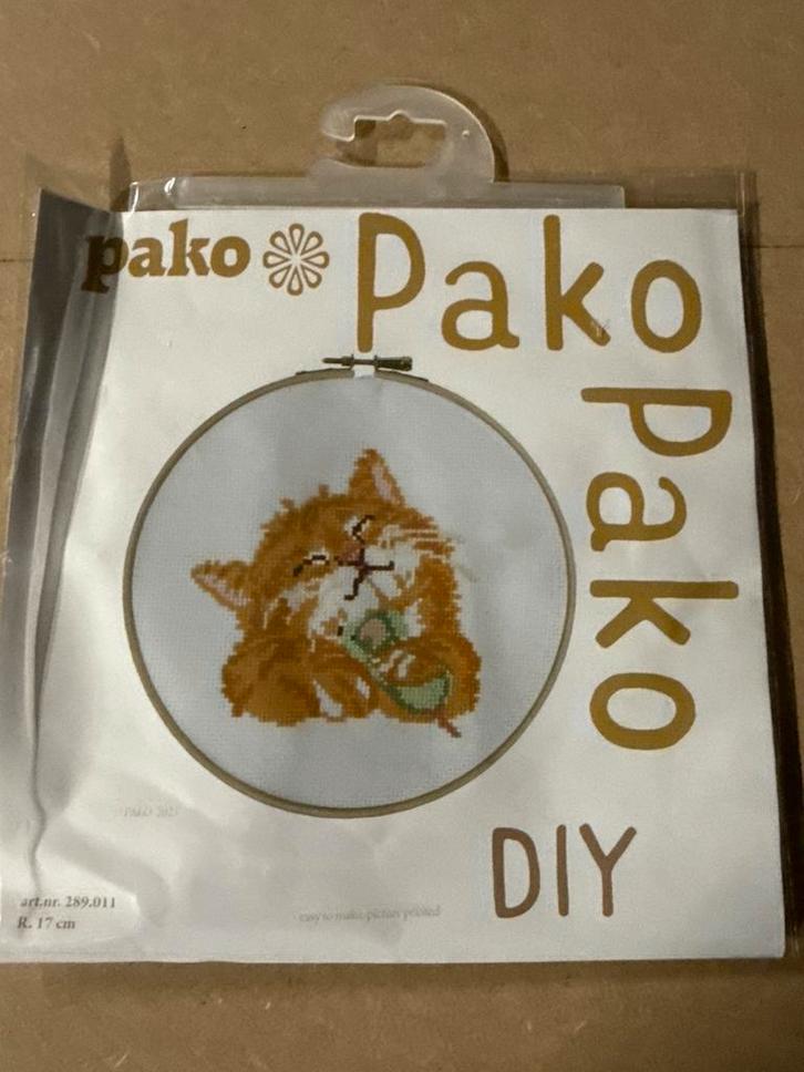 Pako DIY Borduurpakket Kat, Verzamelen, Efteling, Nieuw, Beeldje of Poppetje, Ophalen of Verzenden