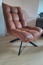 Cognac kleurige fauteuil van Wood, Ophalen, Bruin, Zo goed als nieuw, Metaal