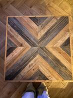 Houten Salontafel met Zwarte Basis, Huis en Inrichting, Ophalen, Gebruikt, 50 tot 100 cm, Vierkant