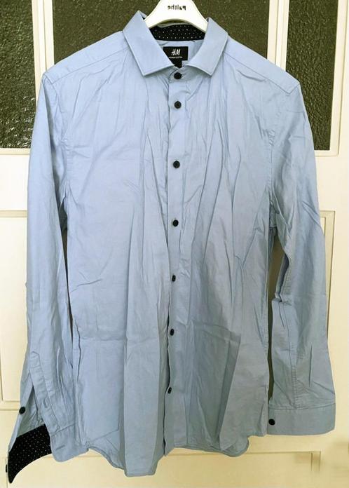 Overhemd van H&M, slim fit, blauw, maat: 176 / deel 1, Kinderen en Baby's, Kinderkleding | Maat 176, Zo goed als nieuw, Jongen