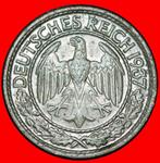 ⰆEAGLE 1927-1938: GERMANY 50 PFENNIGS 1937A UNCOMMON PRUSSIA, Verzenden, Duitsland, Losse munt