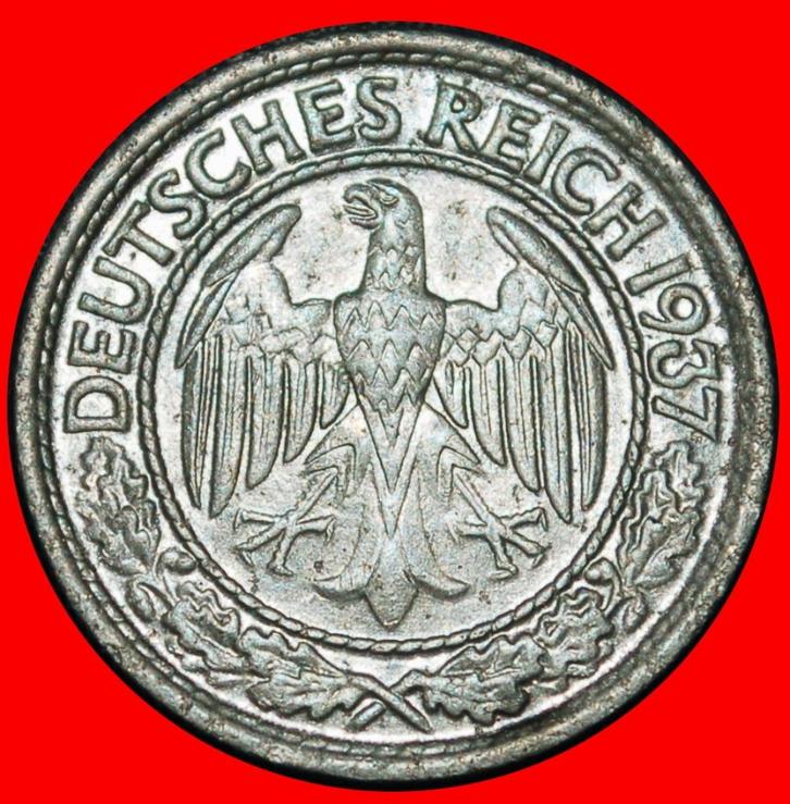 ⰆEAGLE 1927-1938: GERMANY 50 PFENNIGS 1937A UNCOMMON PRUSSIA, Postzegels en Munten, Munten | Europa | Niet-Euromunten, Losse munt