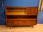 Vintage highboard wandkast teak kast buffetkast servieskast, .., Met deur(en), Zo goed als nieuw, ...