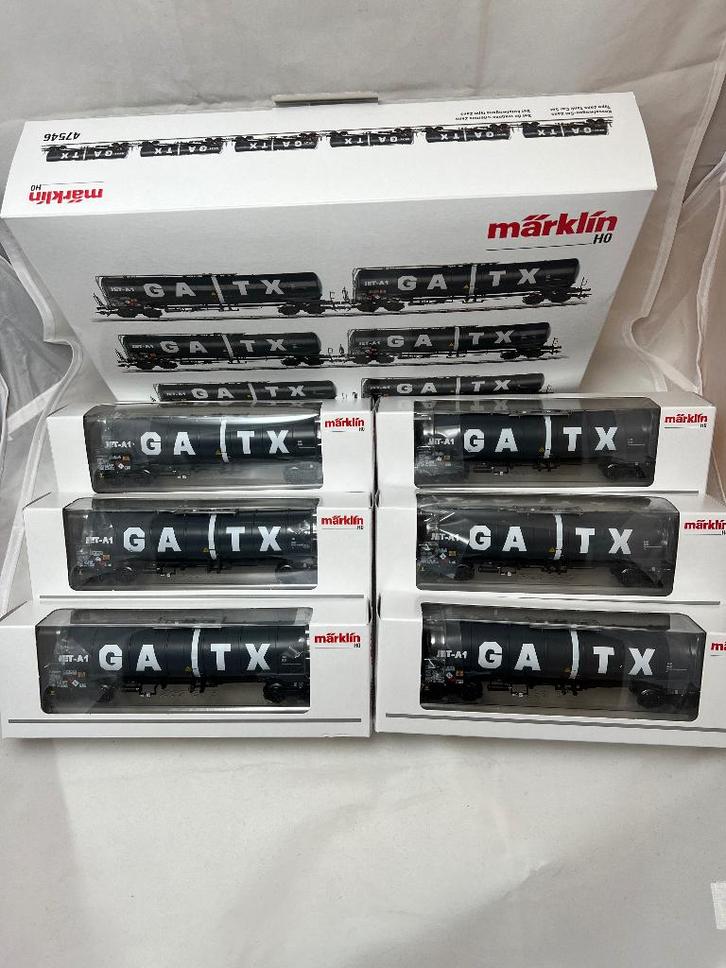 Märklin H0 47546; Set 6 ketelwagens type Zans, GATX, NIEUW., Hobby en Vrije tijd, Modeltreinen | H0, Nieuw, Wagon, Wisselstroom