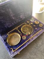Antieke Weegschaal met Gewichten in Doos, Antiek en Kunst, Ophalen of Verzenden