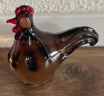 Handeland Glassverk, glazen haan, rood/bruin/zwart Noorwegen beschikbaar voor biedingen