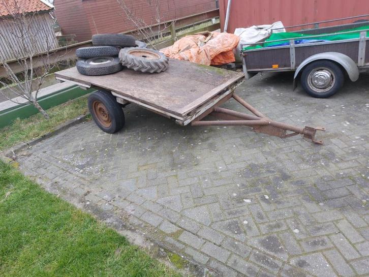 Aanhanger achter een Holder of Agria, Hobby en Vrije tijd, Overige Hobby en Vrije tijd, Gebruikt, Ophalen