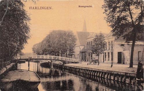 AY037 Harlingen Rozegracht tulpkaart ca. 1908, Verzamelen, Ansichtkaarten | Nederland, Gelopen, Friesland, Voor 1920, Verzenden