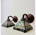 Stel wandlampen tiffany stijl art deco art nouveau, Ophalen of Verzenden, Zo goed als nieuw, Glas