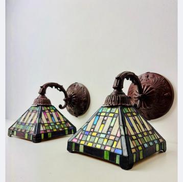 Stel wandlampen tiffany stijl art deco art nouveau beschikbaar voor biedingen