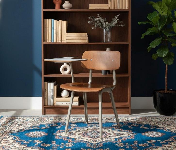 Revolt Stoel met Lessenaar - Friso Kramer, Huis en Inrichting, Stoelen, Gebruikt, Eén, Hout, Metaal, Bruin, Ophalen of Verzenden