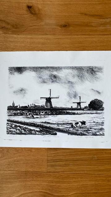 Litho Johan Groot Gezicht op Alkmaar beschikbaar voor biedingen