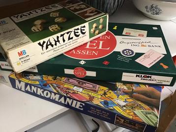 Mankomanie + Yahtzee Bordspellen. 3 stuks, samen: beschikbaar voor biedingen