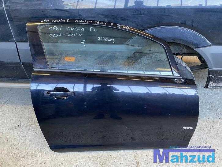 OPEL CORSA D Rechts rechter deur portier zwart Z20R 3 DEURS, Auto-onderdelen, Carrosserie en Plaatwerk, Deur, Opel, Gebruikt, Ophalen of Verzenden