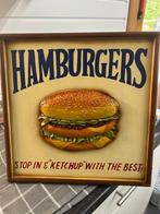 HAMBURGERS Antiek bord Hamburger 3D, Ophalen of Verzenden