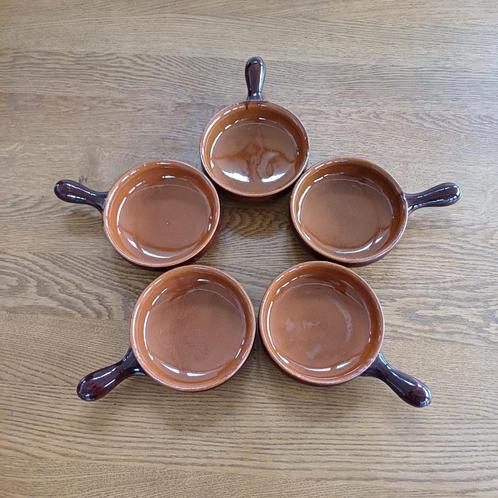 5 Vulcania schaaltjes met steel, Huis en Inrichting, Keuken | Servies, Zo goed als nieuw, Schaal of Schalen, Effen, Keramiek, Ophalen of Verzenden