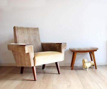 Retro design lounge stoel. Vintage Mid Century fauteuil.  beschikbaar voor biedingen