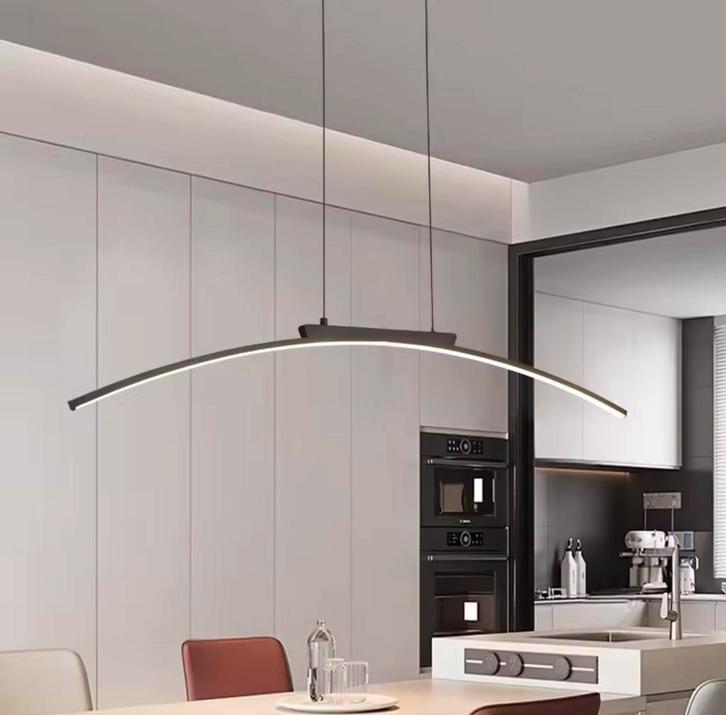 Moderne Zwarte Hanglamp / LED Balklamp 100cm, Huis en Inrichting, Lampen | Hanglampen, Nieuw, Verzenden