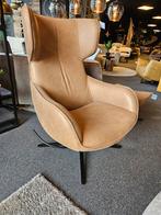 Draai Fauteuil mareina cognac leder h.e. design, Ophalen of Verzenden, Nieuw, 75 tot 100 cm, Stof