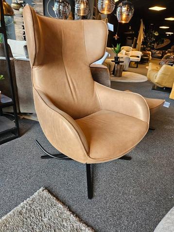 Draai Fauteuil mareina cognac leder h.e. design beschikbaar voor biedingen