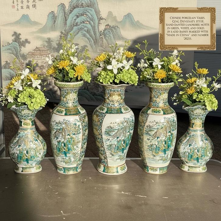 chinese Porseleinen Reproductie vazen , Qing dynestie, Antiek en Kunst, Antiek | Vazen, Ophalen of Verzenden