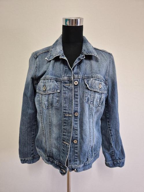 Jas78 - Blauw spijkerjasje Miss Etam maat 42 (1), Kleding | Dames, Jasjes, Kostuums en Pakken, Zo goed als nieuw, Maat 42/44 (L)