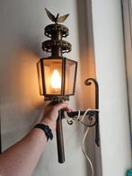 Antieke Messing Koetslamp Wandlamp, Antiek en Kunst, Antiek | Lampen, Ophalen of Verzenden