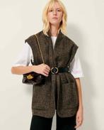 Sessùn prachtige mouwloze blazer bruine mêlee, revers 36/S, Ophalen of Verzenden, Zo goed als nieuw, Maat 36 (S), Bruin