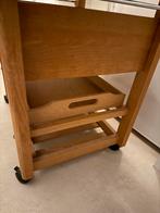 Grenen Keukenblok Uitklapbaar op Wieltjes, Huis en Inrichting, Keuken | Complete keukens, Ophalen, Gebruikt, Bruin, Overige typen