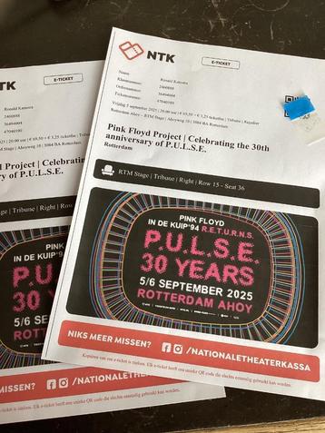 Concertkaarten Pink Project beschikbaar voor biedingen