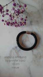 Endless Armband Zwart snake Leer, Ophalen of Verzenden, Nieuw, Zwart, Zilver