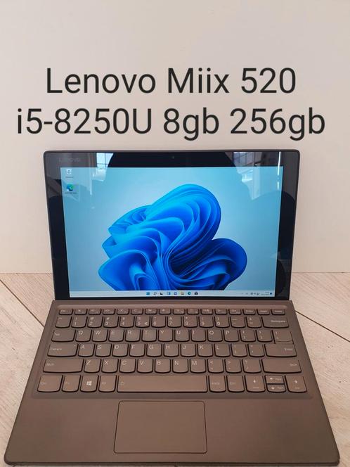 Perfecte staat: Lenovo Miix 520 i5-8250U 8gb 256gb touch fhd, Computers en Software, Windows Laptops, Zo goed als nieuw, 12 inch