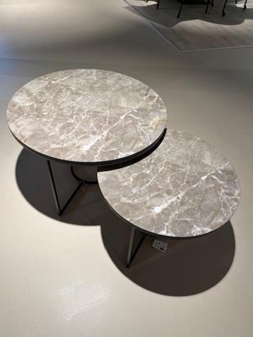 Salontafel set 2 delig marmer look  beschikbaar voor biedingen