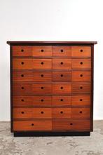 Vintage mahonie ladekast kast 1930s, Gebruikt, 5 laden of meer, 100 tot 150 cm, 25 tot 50 cm