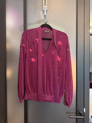 Paarse roberto cavalli trui met glitter sterren - Maat 42 beschikbaar voor biedingen