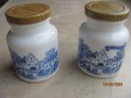 NIEUWSTAAT delftsblauw OPALINE tafereel MOSTERDPOT jr 60 70, Antiek en Kunst, Ophalen of Verzenden
