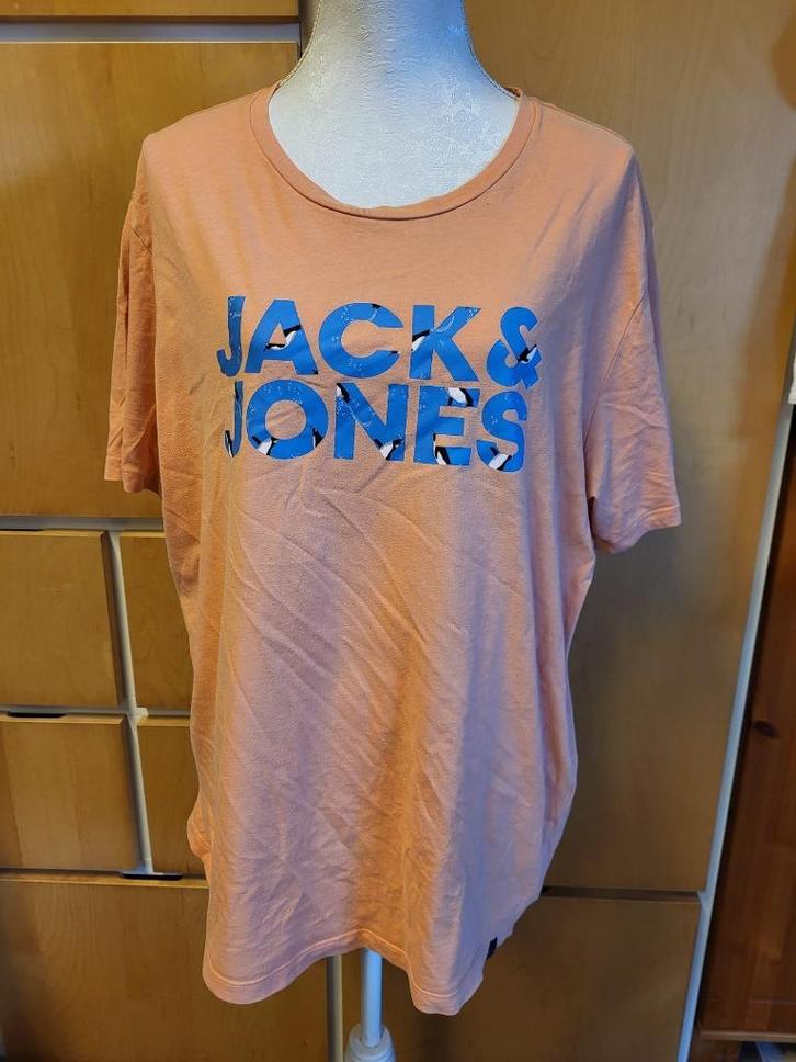 Zalmroze Jack & Jones shirt maat XXL, Kleding | Heren, T-shirts, Gedragen, Overige maten, Roze, Ophalen of Verzenden