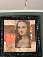 Schilderij met zwarte houten Lijst, Ophalen, Zo goed als nieuw, Hout, 75 cm of meer