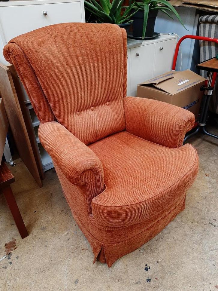 Oranje Stoffen Fauteuil - Nette Staat, Huis en Inrichting, Fauteuils, Ophalen