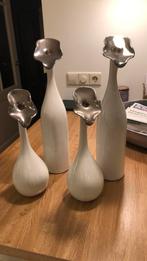 4 vaasjes. Wit., Huis en Inrichting, Woonaccessoires | Vazen, Wit, Ophalen of Verzenden, Minder dan 50 cm, Glas