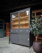 Antraciete schoolkast | Buffetkast | Teakhout #344, Huis en Inrichting, Kasten | Buffetkasten, Niet ingevuld, 200 cm of meer, 150 tot 200 cm