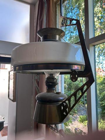 Art Deco petroleum koperen hanglamp beschikbaar voor biedingen