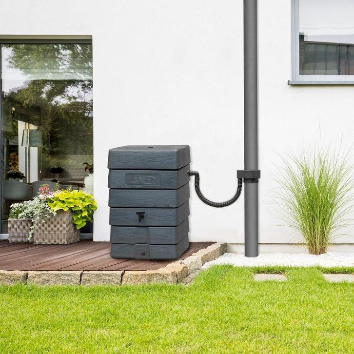 Muurtank 168 antraciet, Tuin en Terras, Regentonnen, Nieuw, Kunststof, 150 liter of meer, Met kraantje, Ophalen of Verzenden