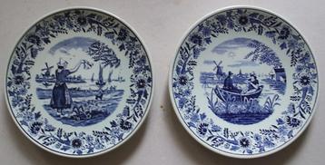 Twee antieke wandborden - Delft en Delftsblauw Boch beschikbaar voor biedingen