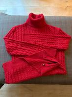 Lange kabel trui rood met splitten, unisex. XL, Verzenden, Zo goed als nieuw, Maat 46/48 (XL) of groter, Rood