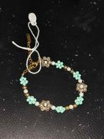 Turquoise Bloemenarmband Kristal & Goud - Nieuw, Ophalen of Verzenden, Nieuw, Goud