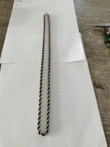 Antieke zilveren koord ketting. beschikbaar voor biedingen